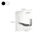 Modern Bathroom Hardware Set in Stainless Steel Brushed Chrome Towel Bar/Ring & Bathrobe Hook