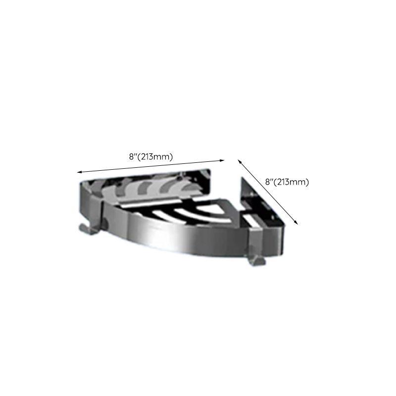 Contemporary bathroom accessory set made of aluminum with towel holder/bath shelf