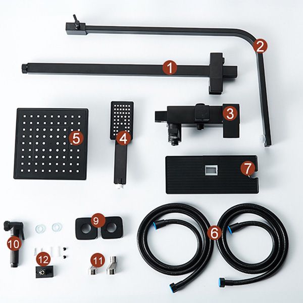 Adjustable Spray Sample Shower Combination Metal Shower Fitting Arm Shower Head with Slip Bar