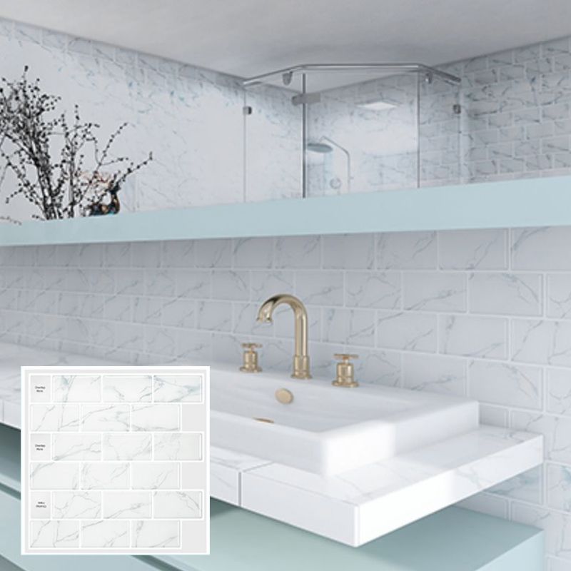 Peel & Stick Subway Tiles Plastic Stain Resistant Peel & Stick Subway Tiles 5-Pack