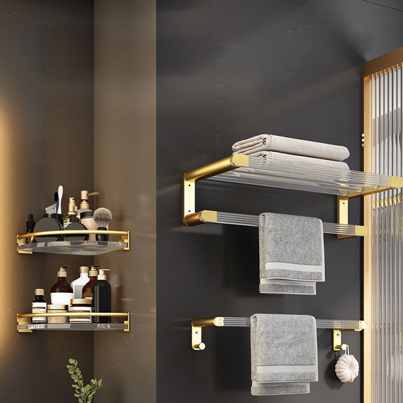 6-piece bathroom accessory set made of gold-colored metal bathroom hardware set