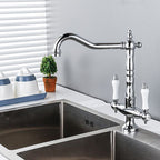 Traditional Kitchen Bar Faucet Double Handle High Arc No Sensor Bar Faucet