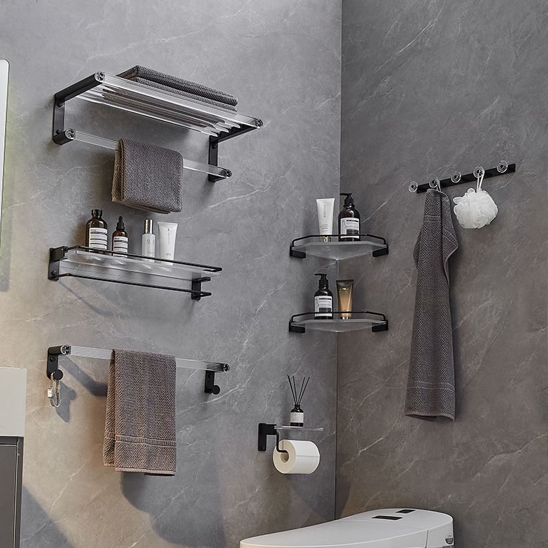 Modern bathroom accessory set bath shelf/towel holder & bathrobe hooks included