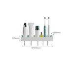 2-piece modern bathroom accessory set White rectangular bath shelf