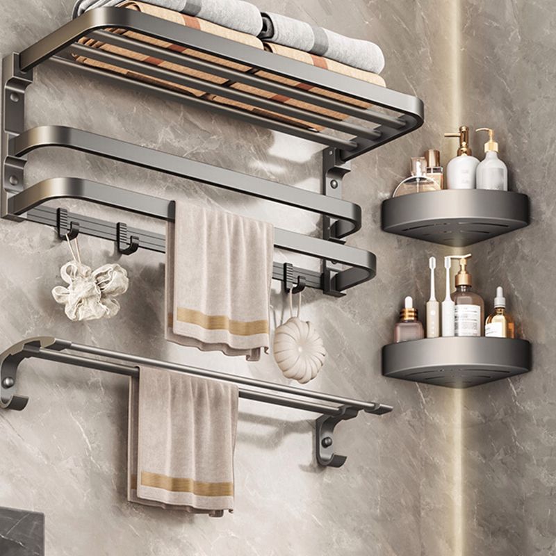 Traditional bathroom accessory as a single piece or in a set in grey