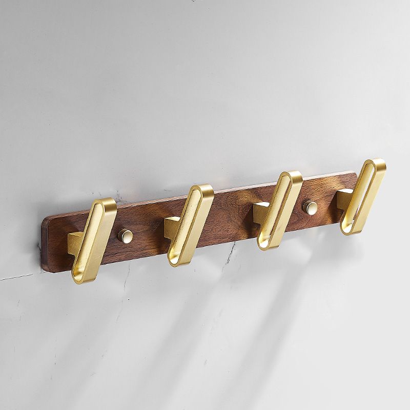Wood and Aluminum Bath Hardware Set Golden Bathroom Accessory Set