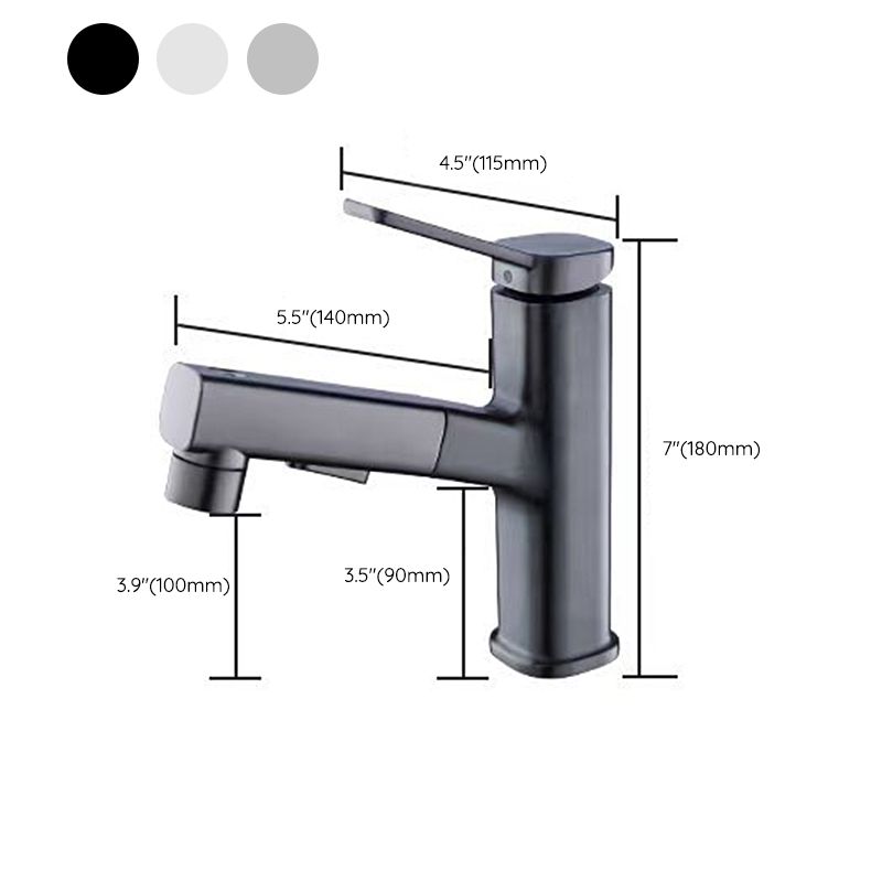 Vessel Sink Faucet Modern Pull-Out Bathroom Faucet with One Lever Handle