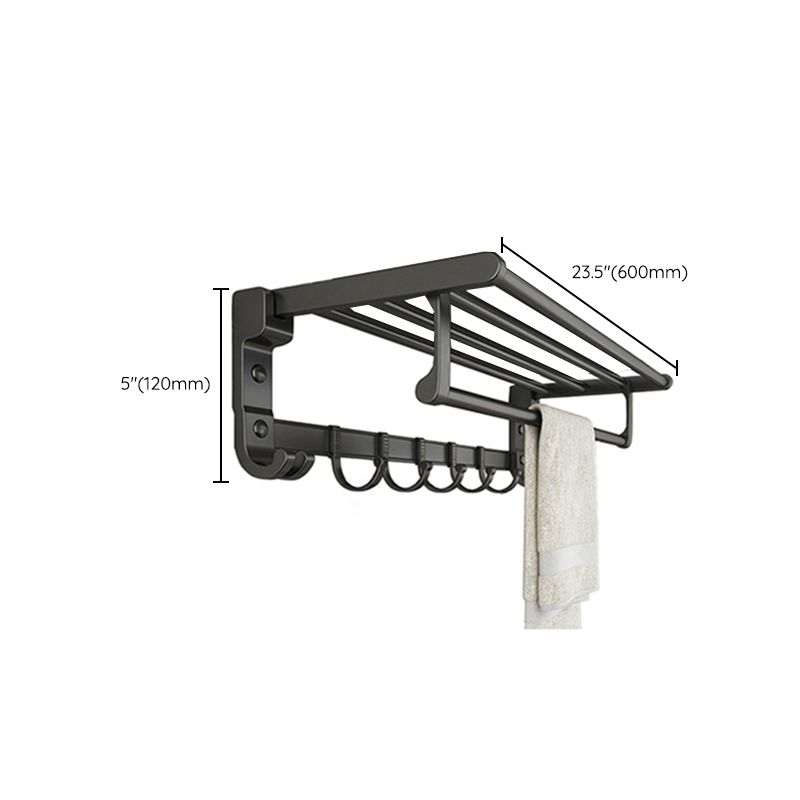 Chrome/Black Classic Bathroom Accessory Set Modern Bath Shelf/Towel Bar & Paper Holder