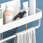 White 2-piece Bathroom Hardware Modern Bathroom Accessories Set, Bathroom Shelf