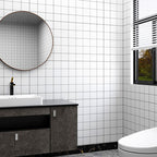 Square Grid Mosaic Tiles waterproof Peel-and-Stick Tile for backsplash