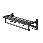 Classic Bathroom Accessories Set in Aluminum Black Finish Bathrobe Hook/ Towel Bar