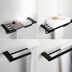 Contemporary bathroom accessory single item or in set made of black metal