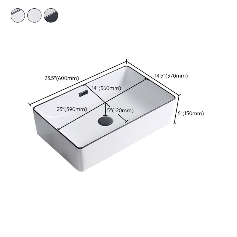 Modern porcelain floor washbasin Rectangular washbasin for the bathroom