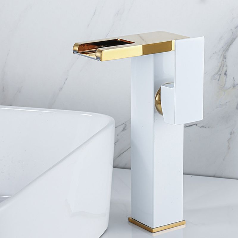 Contemporary Sink Faucet Solid Color Low Arc Bathroom Sink Faucet