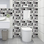 Square Peel and Stick Tile Grid Mosaic Tiles Interior Wallpaper