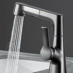 Modern 1-Lever Sink Faucet Round Basin Faucet Brass