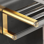 Bathroom Accessories Set in Gold Metal and Acrylic Bathroom Accessories Set
