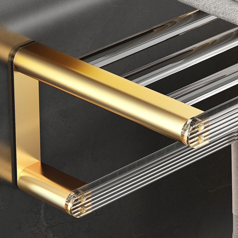 Bathroom Accessories Set in Gold Metal and Acrylic Bathroom Accessories Set