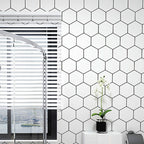 Hexagonal Peel-and-Stick Tiles Mosaic Tile Peel-and-Stick Backsplash