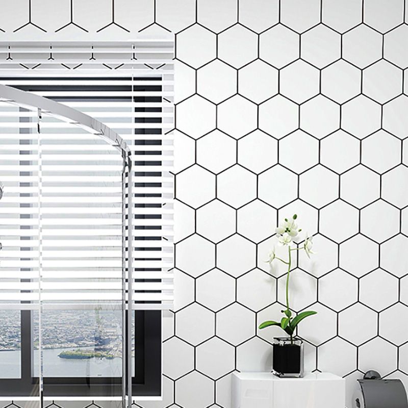Hexagonal Peel-and-Stick Tiles Mosaic Tile Peel-and-Stick Backsplash
