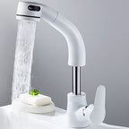 Vessel Sink Bathroom Faucet with Swiveling Spout Single Lever Faucet with Pull-Out Spray