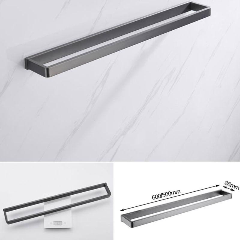 Gray 5-piece modern bathroom accessory set made of stainless steel