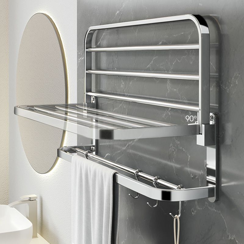 Polished Chrome Modern Bathroom Accessory Set in Stainless Steel with Bath Shelf/Towel Bar