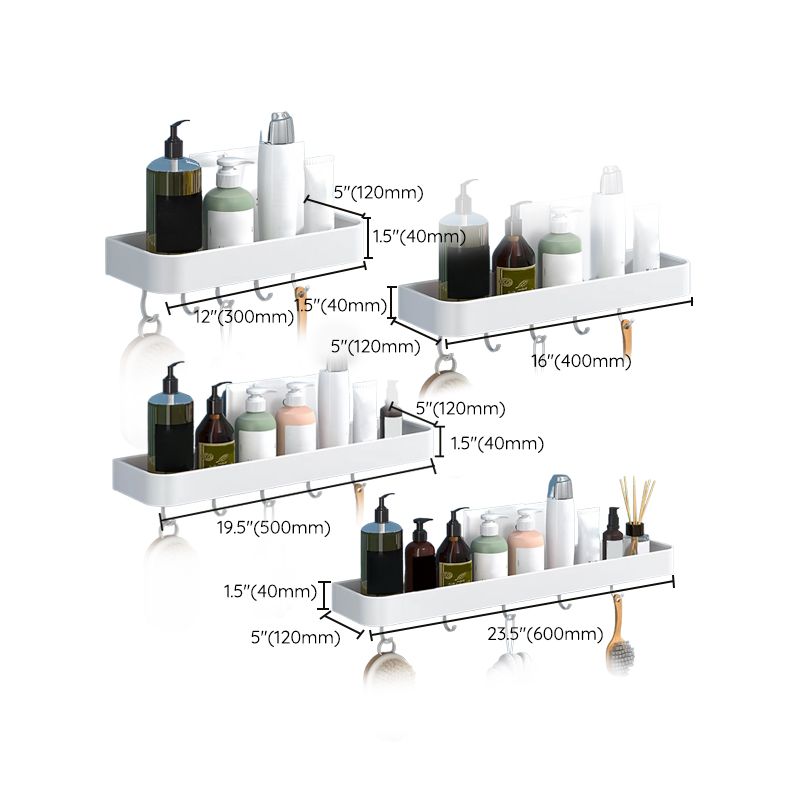White 2-piece Bathroom Hardware Modern Bathroom Accessories Set, Bathroom Shelf
