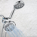 Contemporary Shower Combination Adjustable Shower Head Chrome Ceiling Mounted Round Shower Head