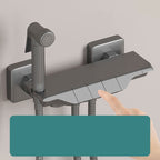Push-button shower system wall mounting hand shower square shower system with shower hose