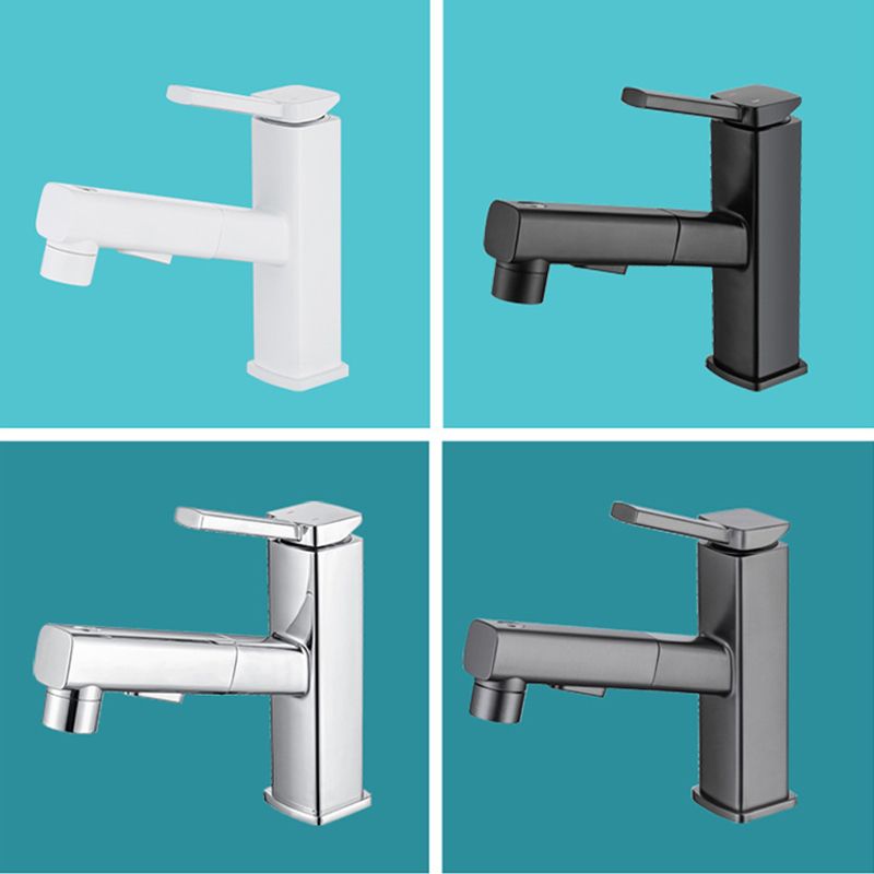 Lever Handle Faucet Pull-Out Basin Faucet with Swivel Spout