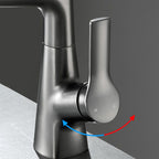 Modern 1-Lever Sink Faucet Round Basin Faucet Brass