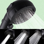 Contemporary Showerhead Round Handheld Showerhead Combination in Black