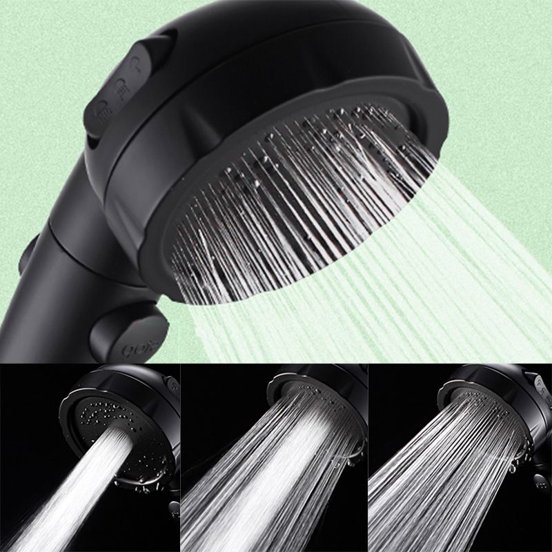 Contemporary Showerhead Round Handheld Showerhead Combination in Black