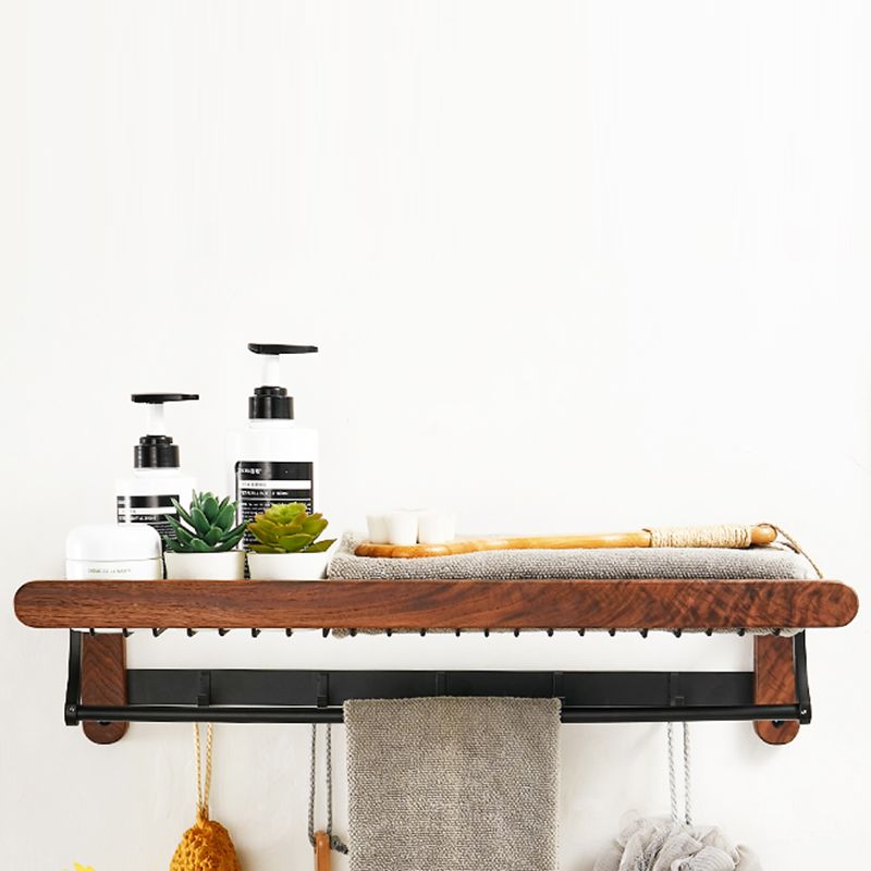 Solid Wood Bathroom Accessories Set Foldable Metal Bathroom Accessories