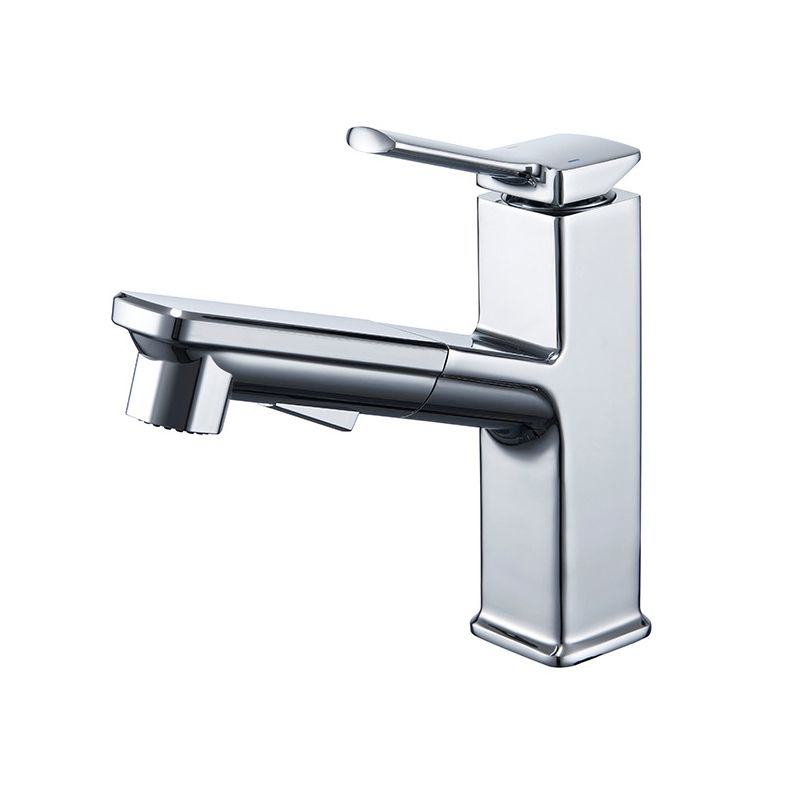 Modern Brass Water Faucet Center Mount Bathroom Faucet with Water Hose