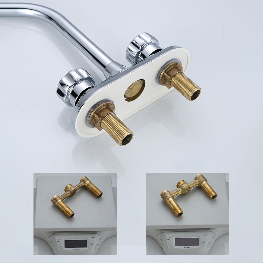 Three-Hole Centerset Bathroom Sink Faucet Contemporary Brass Faucet