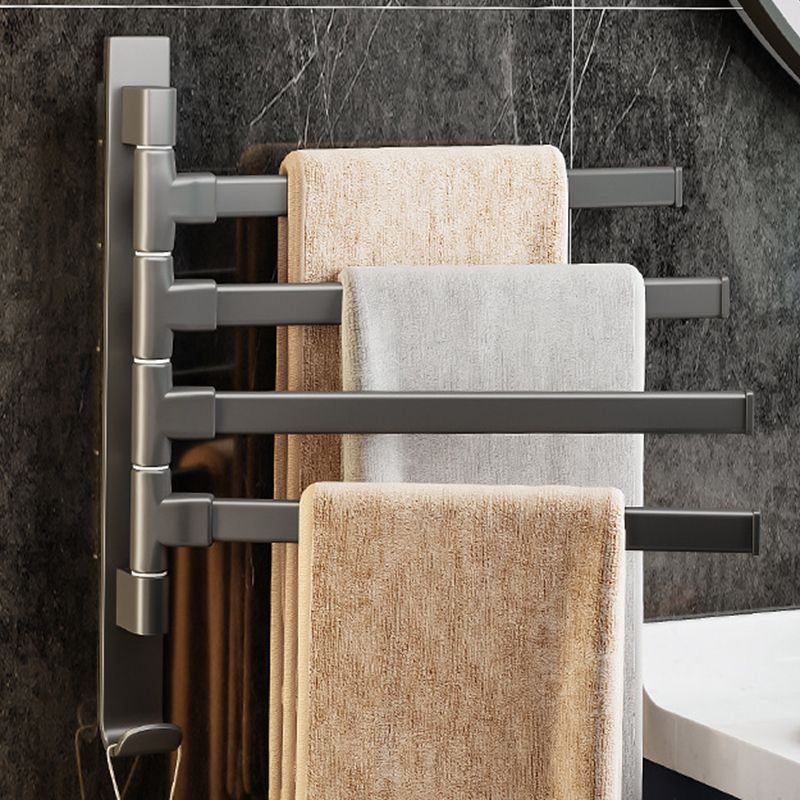 Contemporary Gray Bathroom Accessory Set Aluminium Towel Holder