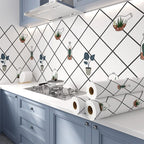 Modern Peel & Stick Mosaic Tiles Plastic Grid Peel and Stick Back Wall for the Kitchen