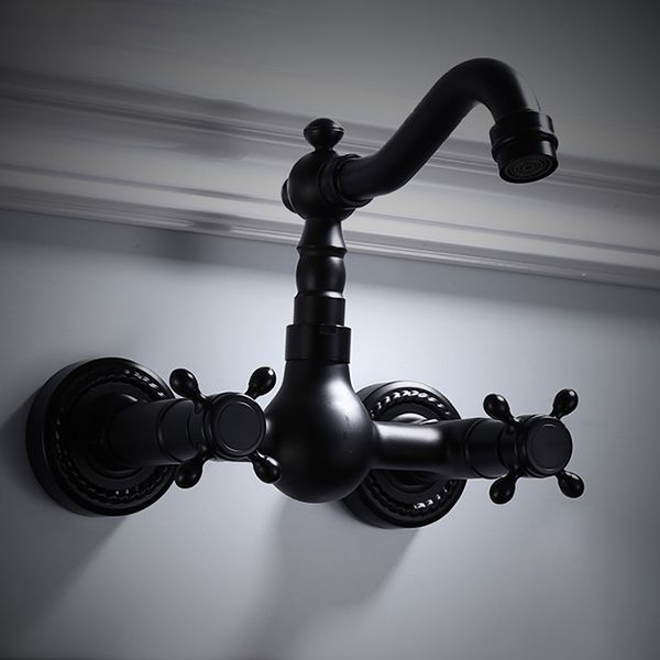 Traditional Wall Mounted Metal Bathtub Filler Low Arc Waterfall Bathroom Faucet