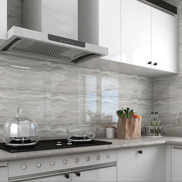 Rectangular PVC 12" X 23" 6-Pack Peel and Stick Wall Tile Kitchen and Bathroom Back Splash