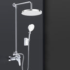 Metal Shower Combo Contemporary Fixed Shower Head with Round and Rectangular Shape
