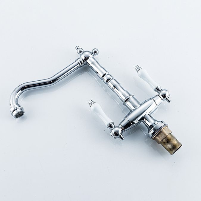 Traditional Kitchen Bar Faucet Double Handle High Arc No Sensor Bar Faucet