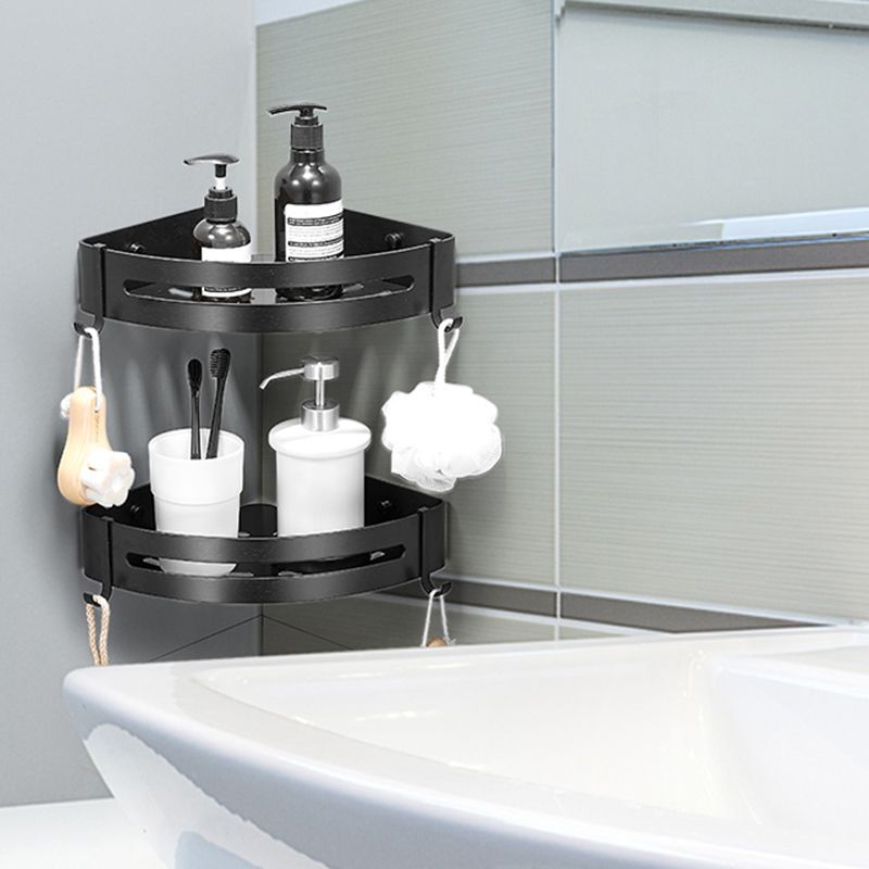 Black/Silver Bath Set Modern 1/2/3-Piece Anti-Rust Bath Rack