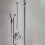 Modern Showerhead Combination Double Showerhead Polished Stainless Steel Wall Mounted Showerhead