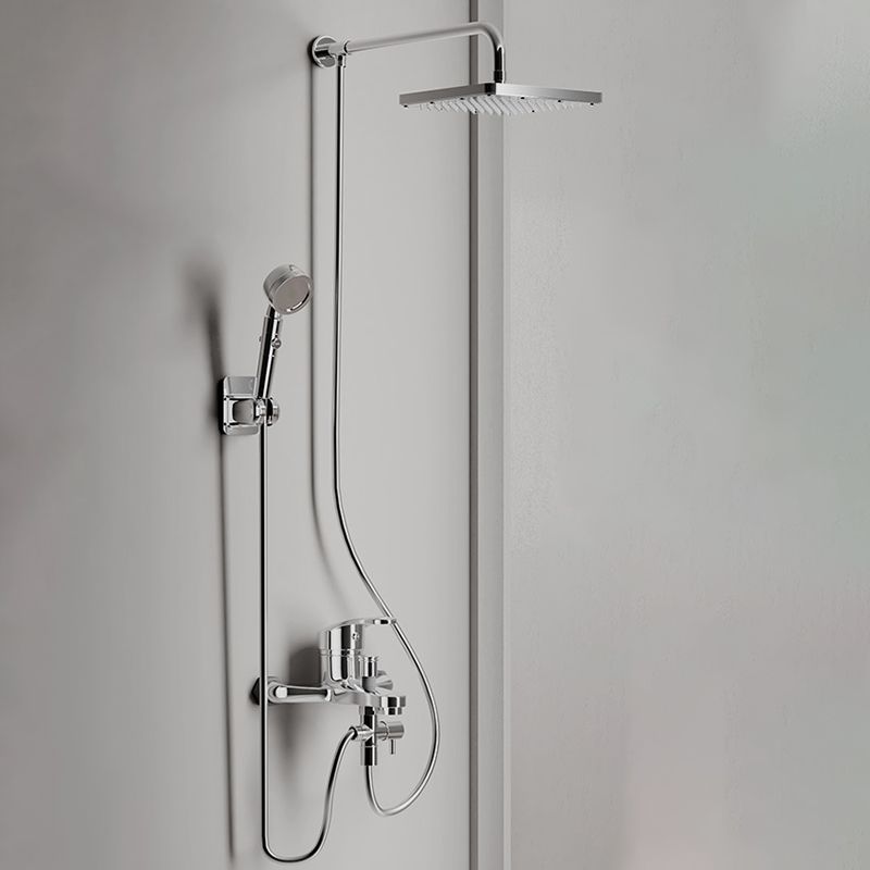 Modern Showerhead Combination Double Showerhead Polished Stainless Steel Wall Mounted Showerhead