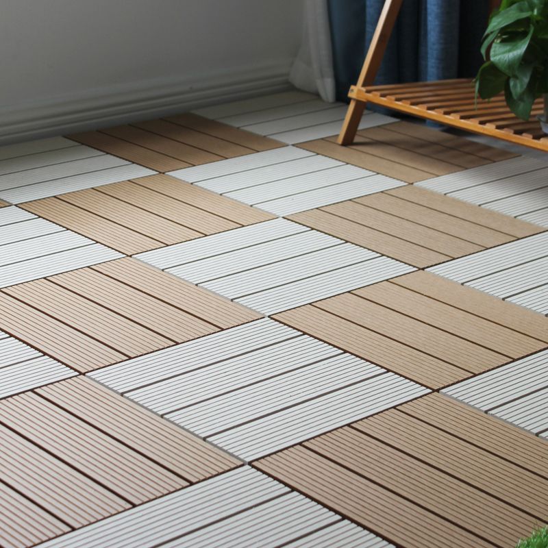 Square Click Patio Floor Tiles Stripe Pattern Tile Set Floorboard