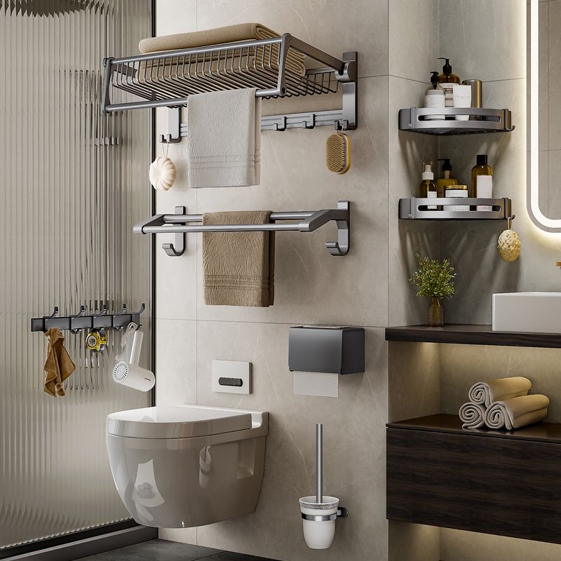 Modern Gray Bathroom Set Paper Holder Bathroom Shelf Bathroom Hardware Set