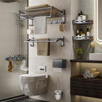 Modern Gray Bathroom Set Paper Holder Bathroom Shelf Bathroom Hardware Set