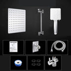 Contemporary Shower Combination Dual Shower Head Ceiling Mounted Metal Square Shower Head